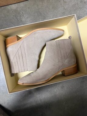 Marc Fisher Light Gray Suede Ankle Booties